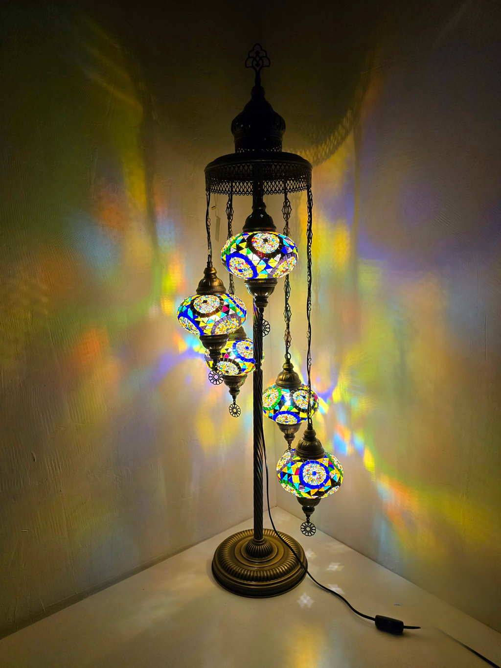 Turkish Mosaic Floor Lamp – Handmade Boho Standing Light