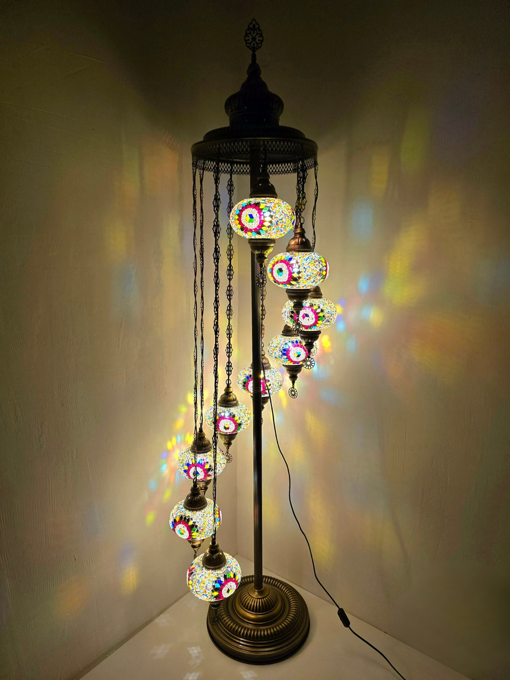 Turkish Mosaic Floor Lamp – Handmade Boho Standing Light