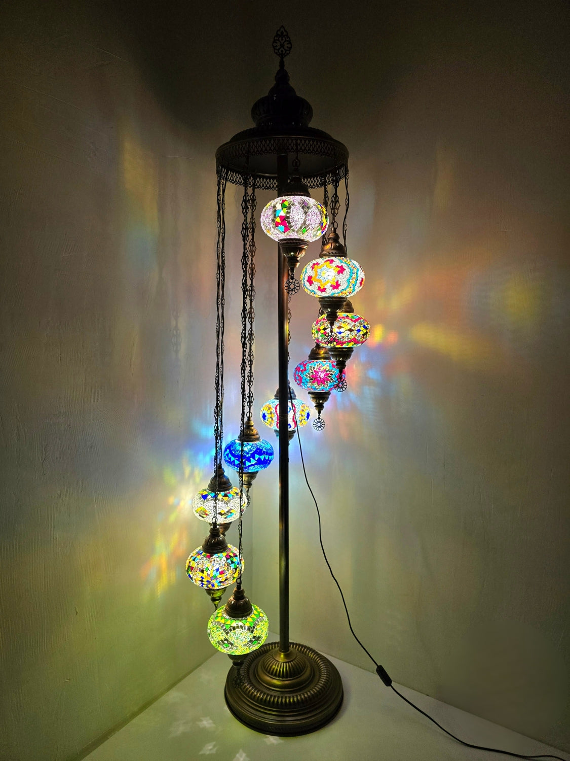 Turkish Mosaic Floor Lamp – Handmade Boho Standing Light