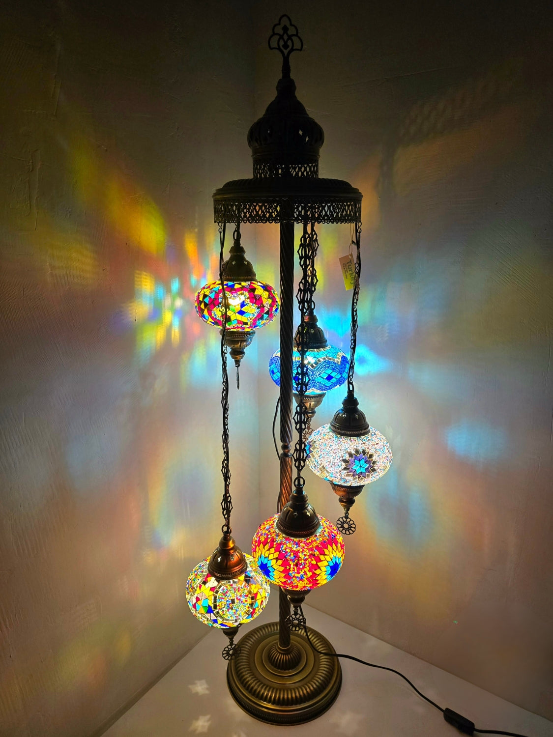 Turkish Mosaic Floor Lamp – Handmade Boho Standing Light