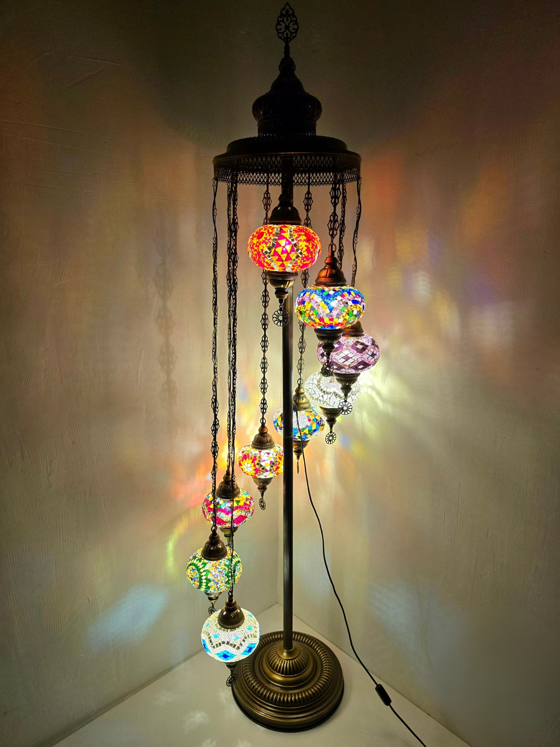 Turkish Mosaic Floor Lamp – Handmade Boho Standing Light