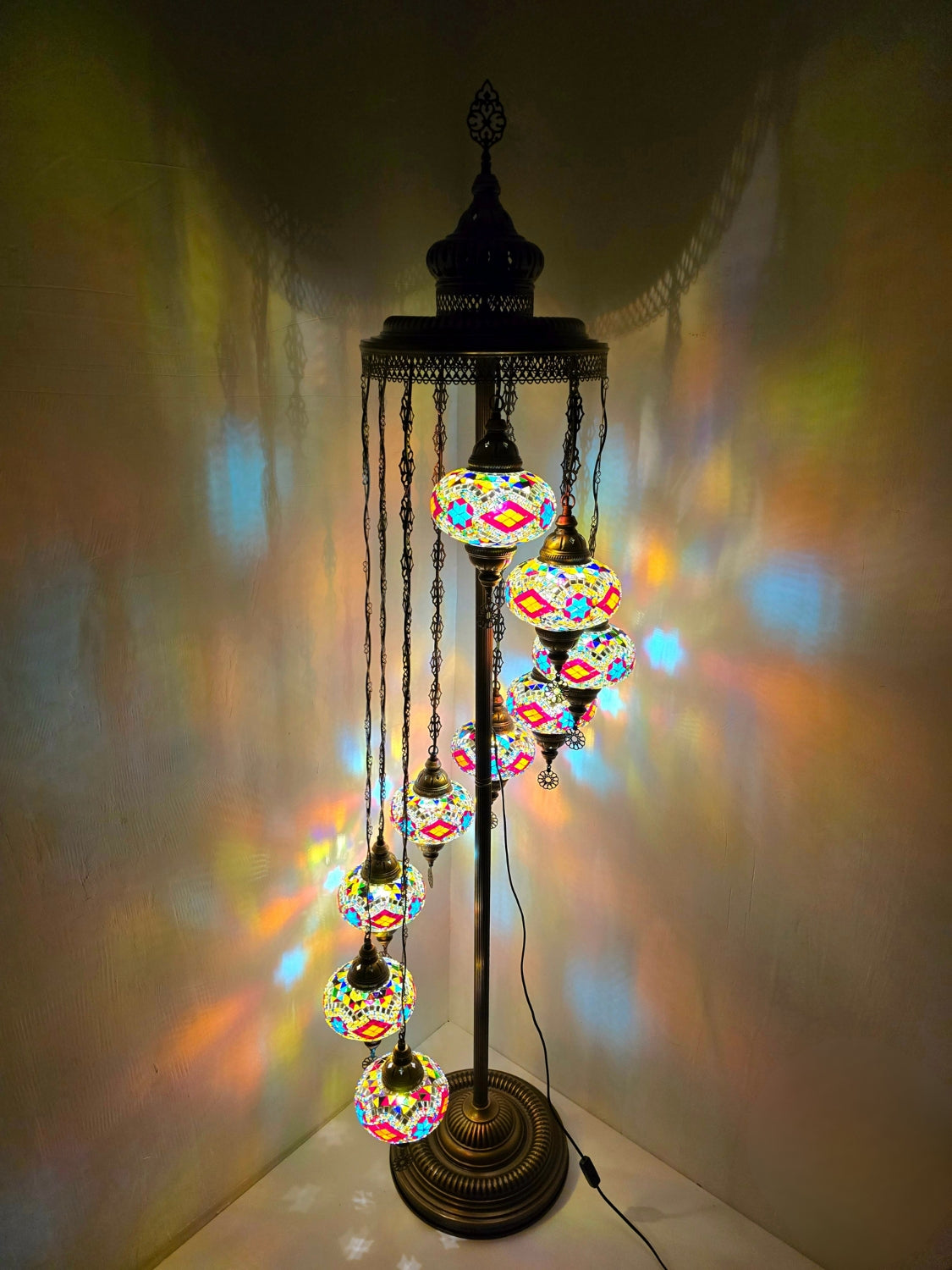 Turkish Mosaic Floor Lamp – Handmade Boho Standing Light