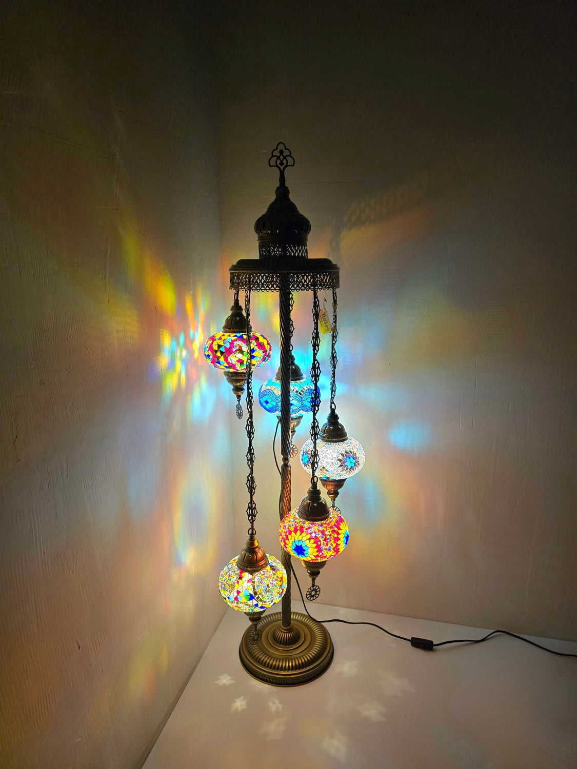 Turkish Mosaic Floor Lamp – Handmade Boho Standing Light