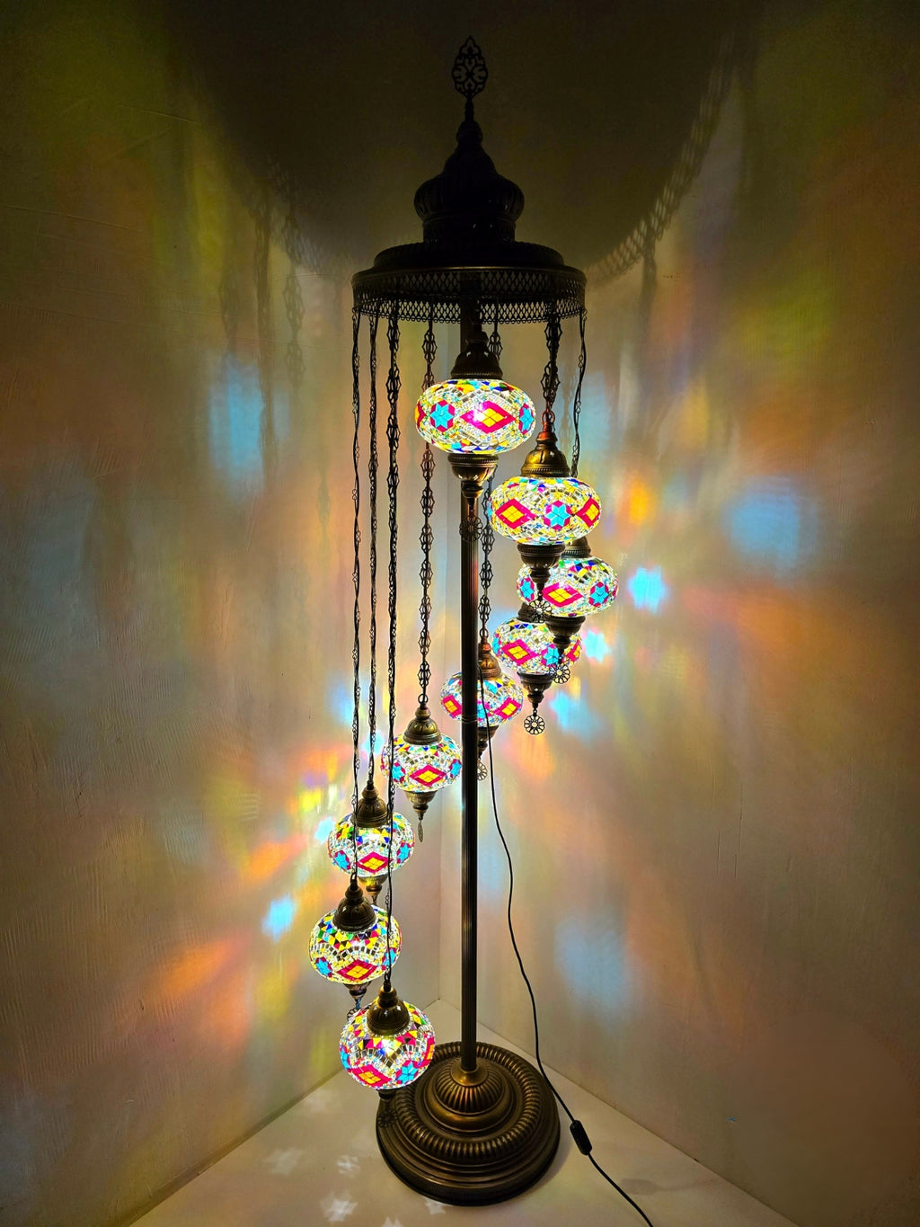 Turkish Mosaic Floor Lamp – Handmade Boho Standing Light