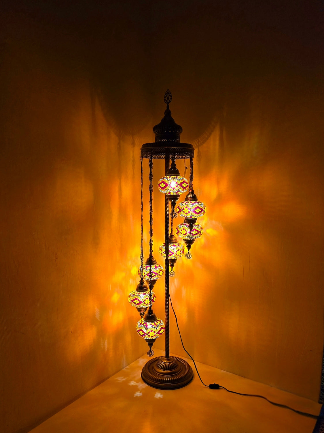 Turkish Mosaic Floor Lamp – Handmade Boho Standing Light