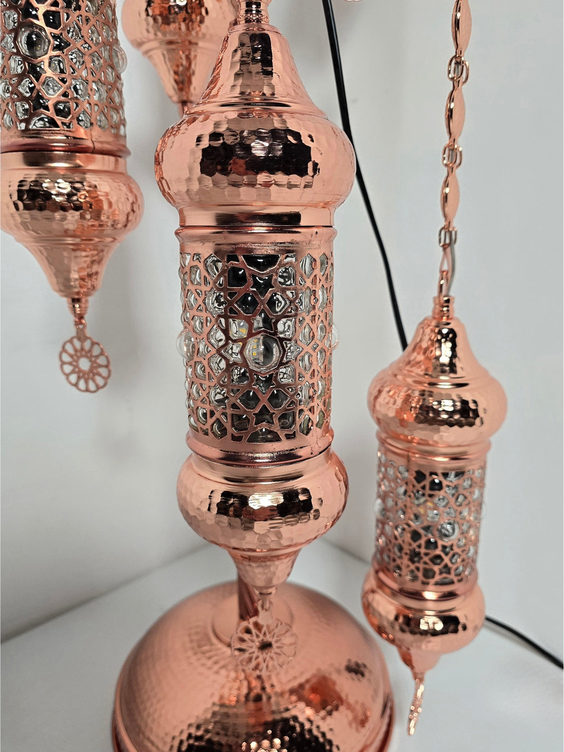Copper Moroccan Floor Lamp – Handmade Turkish Boho Standing Light