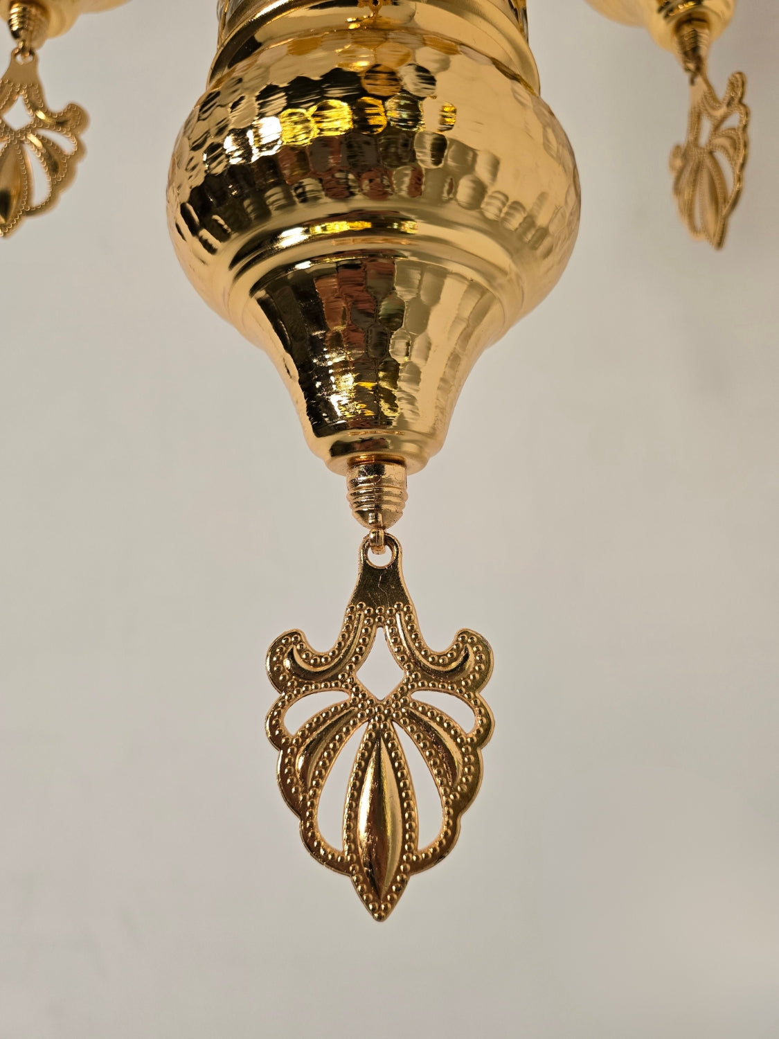 Ottoman Style Chandelier – Handmade Turkish Gold Metal Ceiling Lamp
