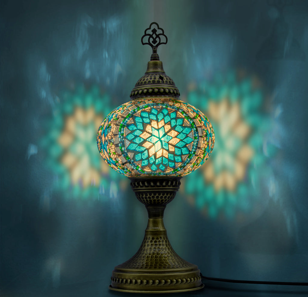 Handmade Turkish Mosaic Table Lamp – Colorful Boho Home Light