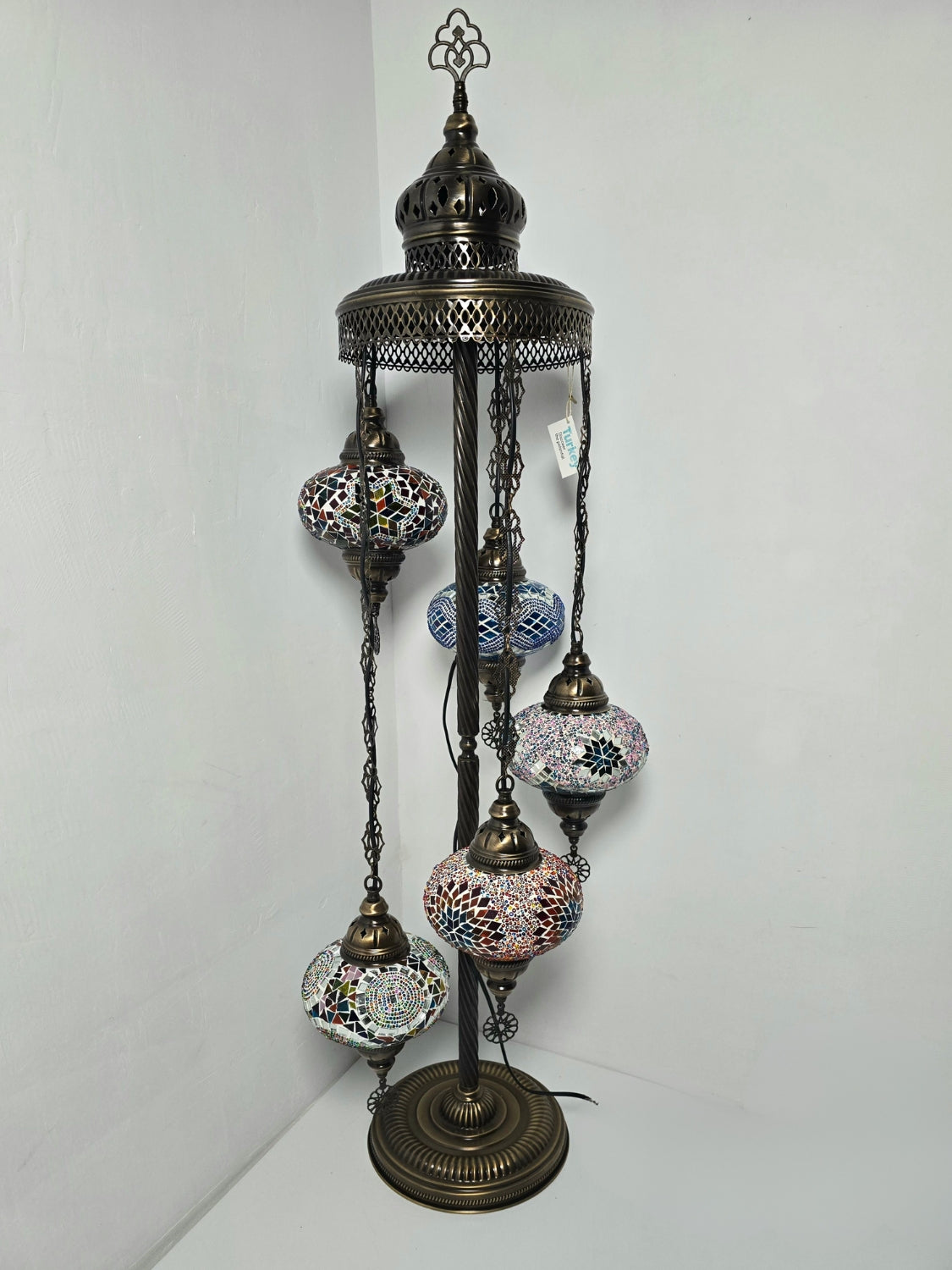 Turkish Mosaic Floor Lamp – Handmade Boho Standing Light