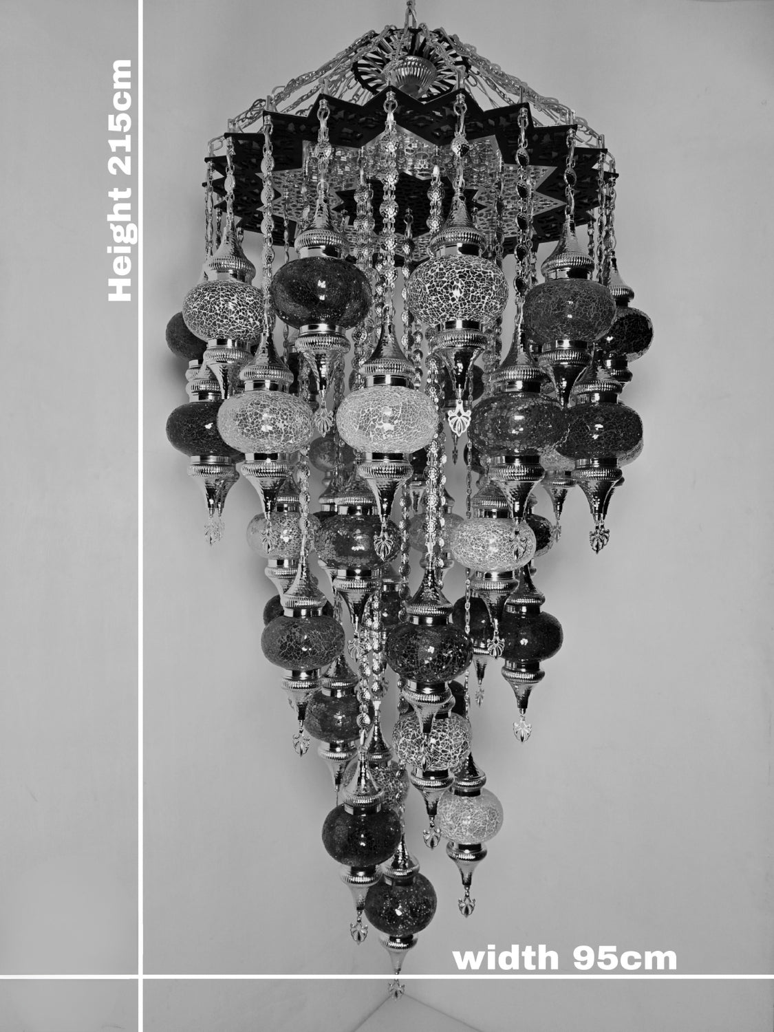 Turkish Mosaic Chandelier – Handmade Multicolor Glass Boho Ceiling Lamp