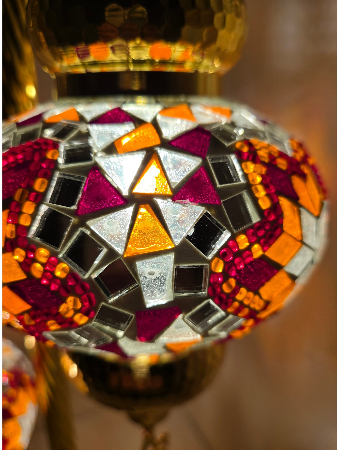 Turkish Mosaic Floor Lamp – Handmade Golden Boho Standing Light