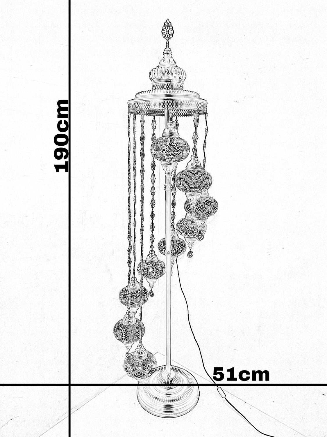 Turkish Mosaic Floor Lamp – Handmade Boho Standing Light