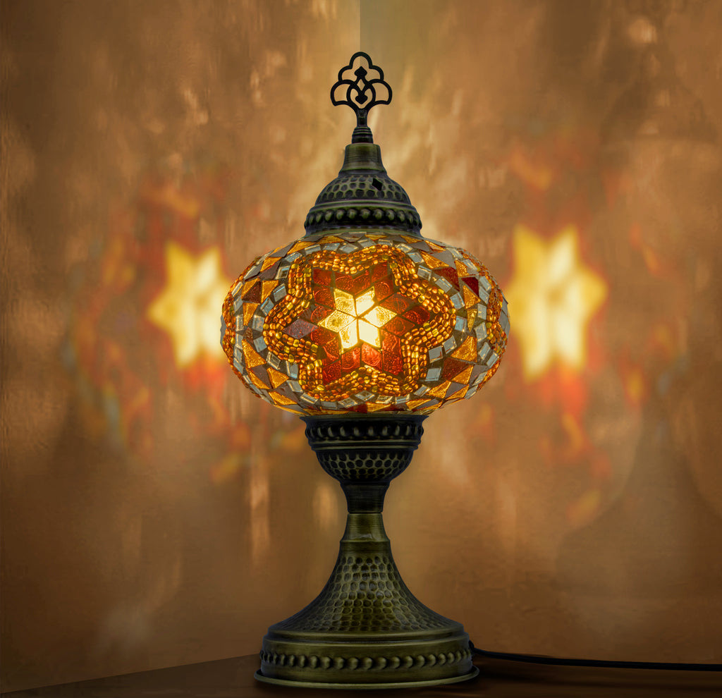 Handmade Turkish Mosaic Table Lamp – Colorful Boho Home Light