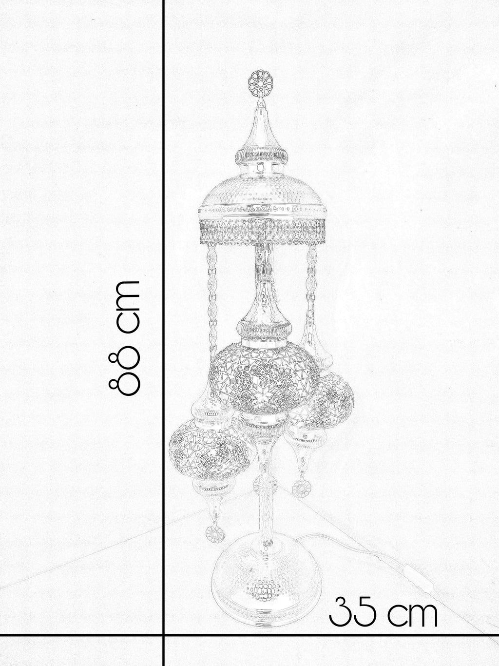 Turkish Mosaic Floor Lamp – Handmade Golden Boho Standing Light